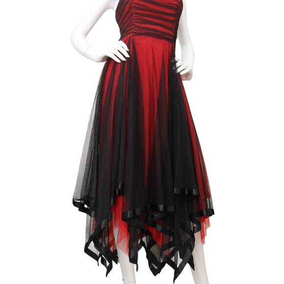 Cache Vintage Y2K Whimsigoth Fairy Coquette Mesh Asymmetric Hem Dress Prom Hoco - Picture 3 of 9